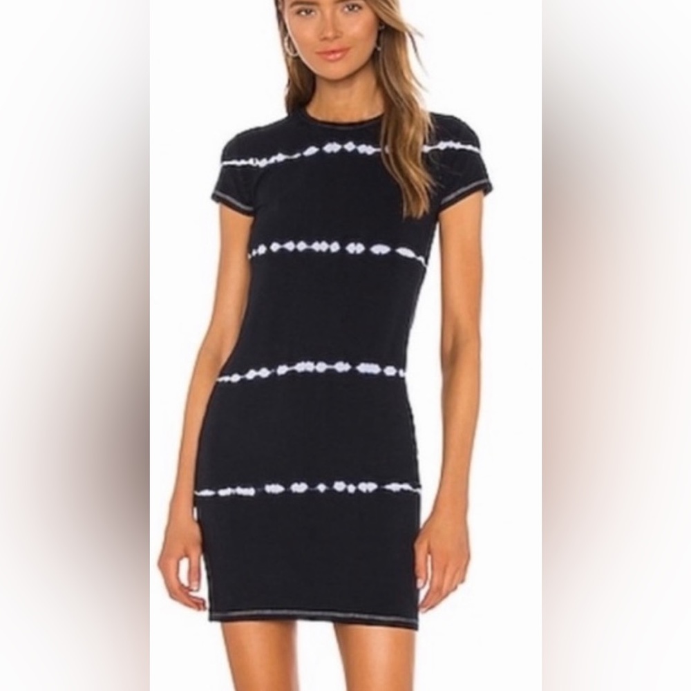 ATM Tie Dye Baby T Dress in Deep Navy Combo